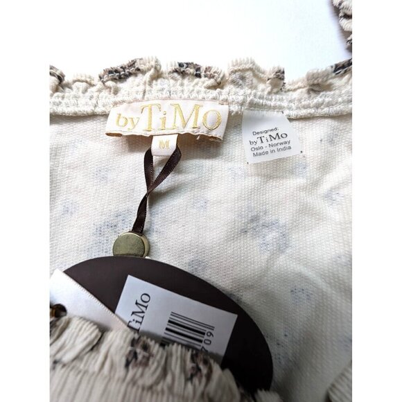 ByTiMo Cottagecore Top Ditsy Floral Milkmaid Square Neckline Peplum M NWT - Picture 5 of 12